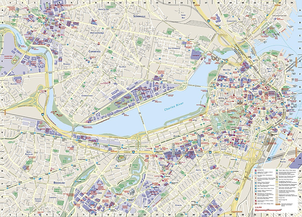 Boston City Destination Map & Travel Guide - Map