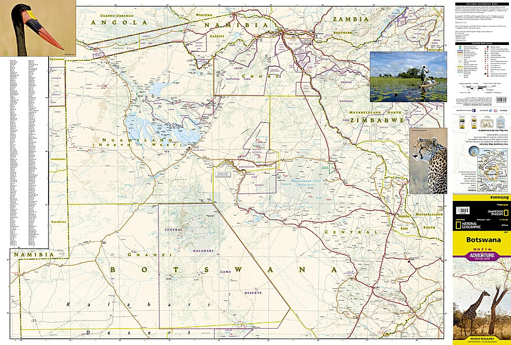 Botswana Adventure Travel Map by National Geographic - Map Detail