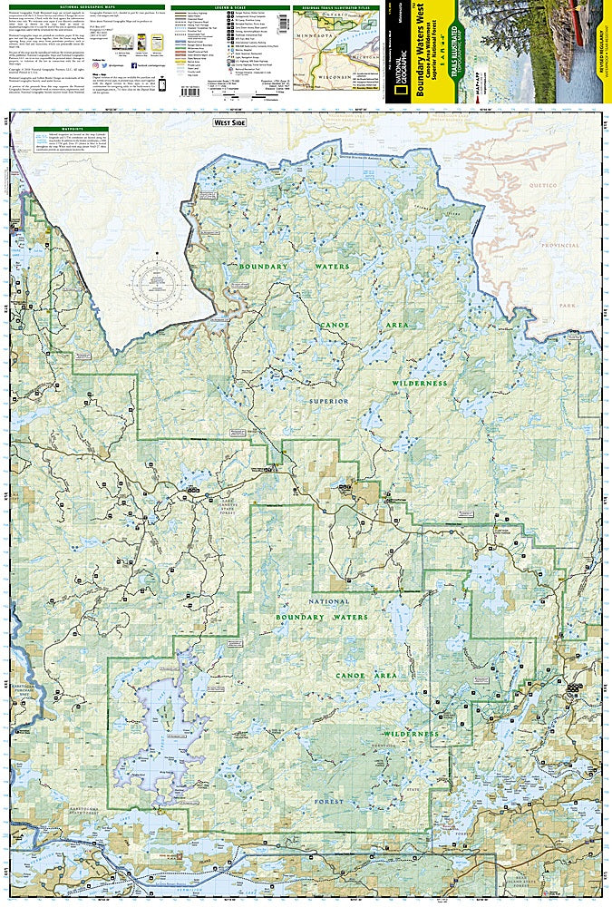 Boundary Waters Canoe Area Wilderness West Trails Illustrated Topographic Map #753 - Map Detail