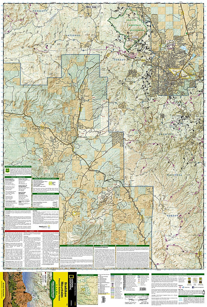 Bradshaw Mountains (Prescott National Forest) Trails Illustrated Topographic Map #858 - Map Detail