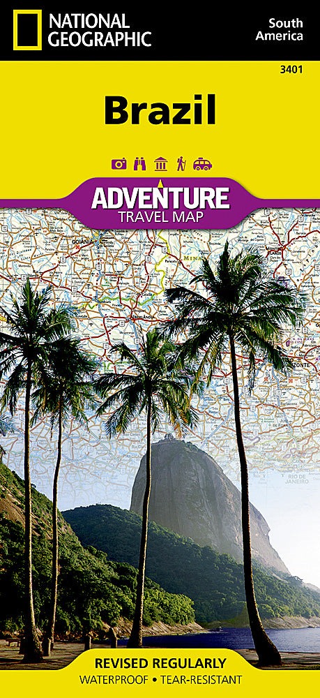 Brazil Tour Map Brazil Adventure Travel Map by National Geographic – Metsker Maps