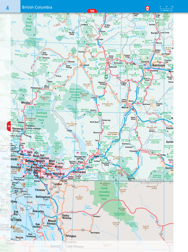 Page from Road Atlas of BC Canada