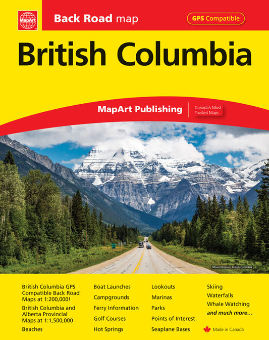 Spiral bound road atlas to BC, Canada
