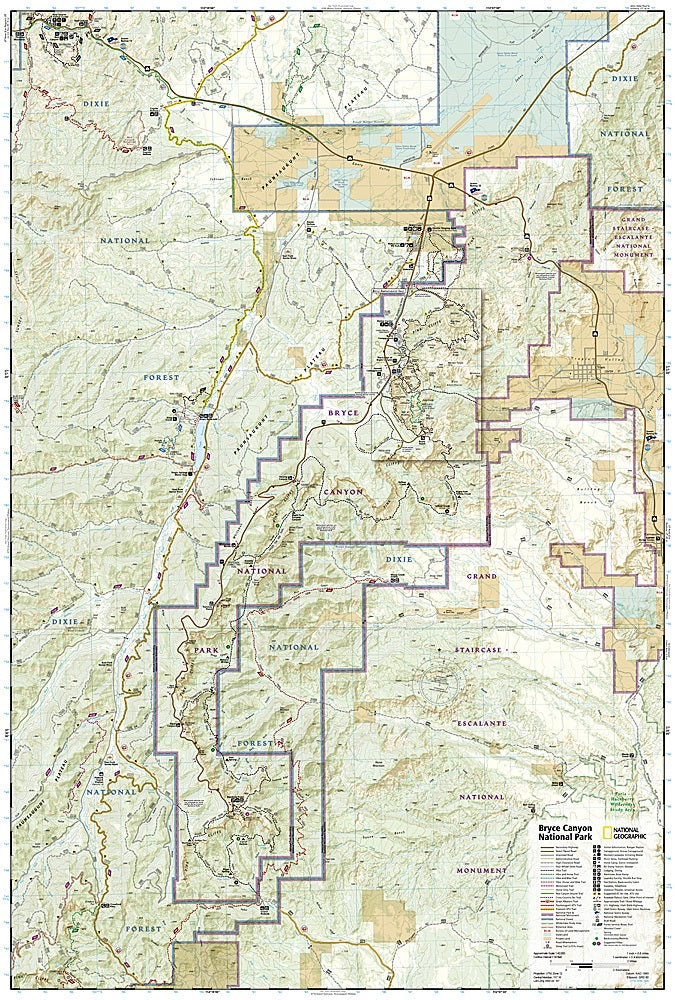 Bryce Canyon National Park Trails Illustrated Topographic Map #219 - Map Detail