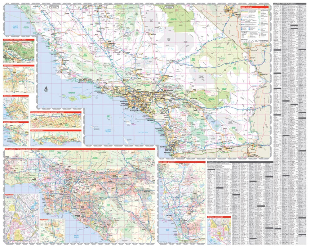 California State Highway Folded Map by Rand McNally (Easy to Read) - Map South