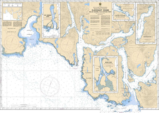 Canadian Nautical Chart #3674 - Clayoquot Sound (Millar Channel to Estevan Point)