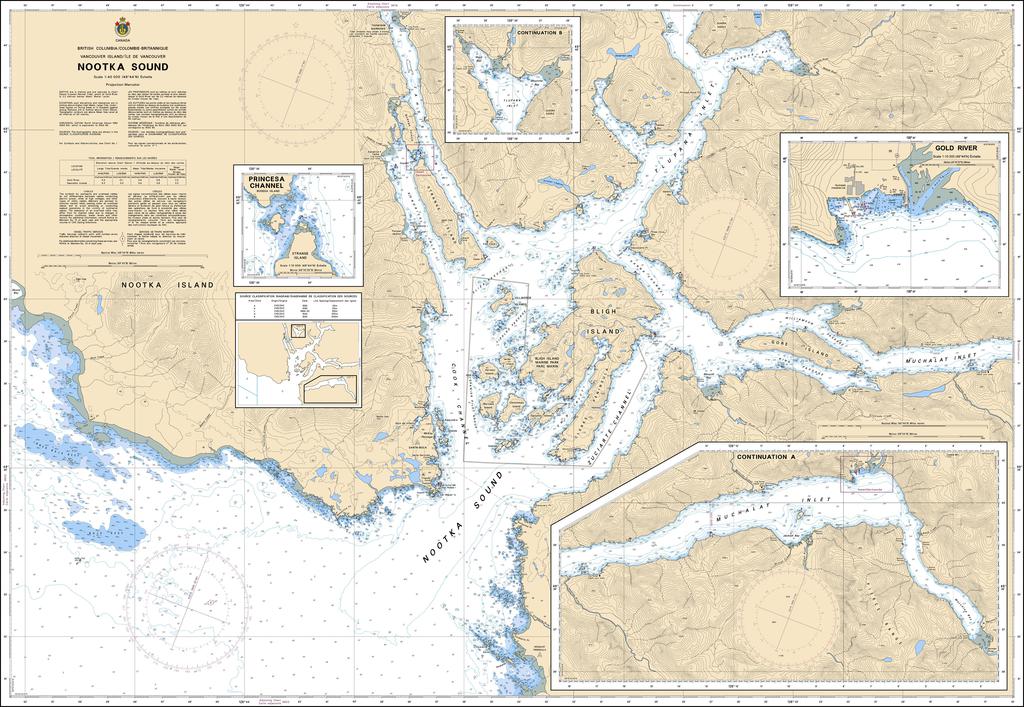Canadian Nautical Chart #3675 - Nootka Sound
