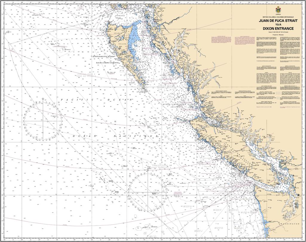 Canadian Nautical Chart #3000 Juan de Fuca Strait to Dixon Entrance