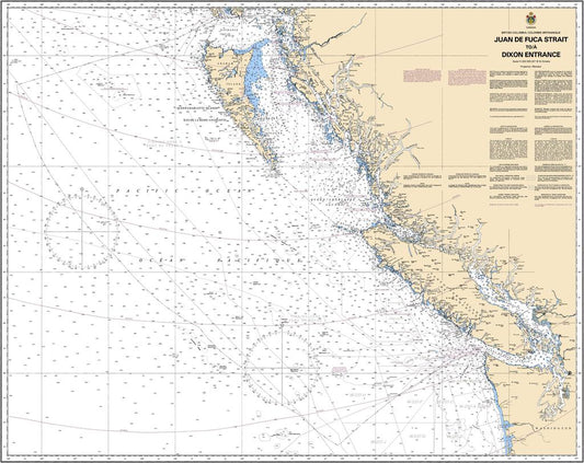 Canadian Nautical Chart #3000 Juan de Fuca Strait to Dixon Entrance