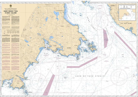 Canadian Nautical Chart #3440 - Race Rocks to D'Arcy Island