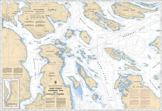 Canadian Nautical Chart #3441 - Haro Strait, Boundary Pass & Satellite Channel