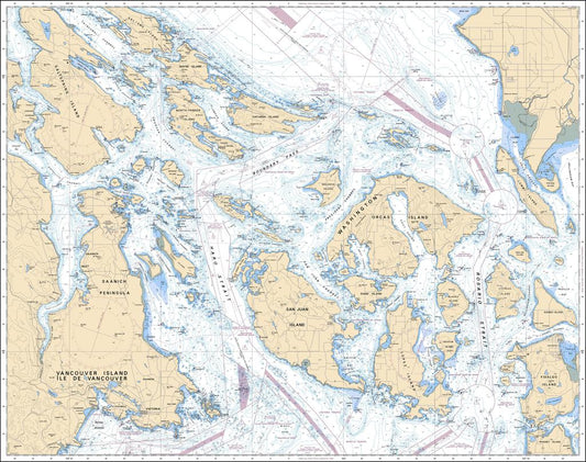 Canadian Nautical Chart #3462 - Juan de Fuca Strait to Strait of Georgia