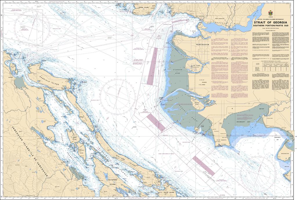 Canadian Nautical Chart #3463 - Strait of Georgia (Southern Portion)