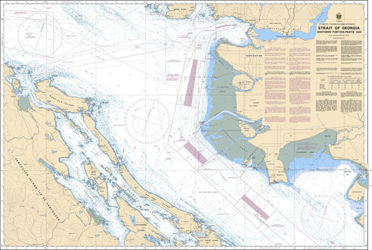 Canadian Nautical Chart #3463 - Strait of Georgia (Southern Portion)