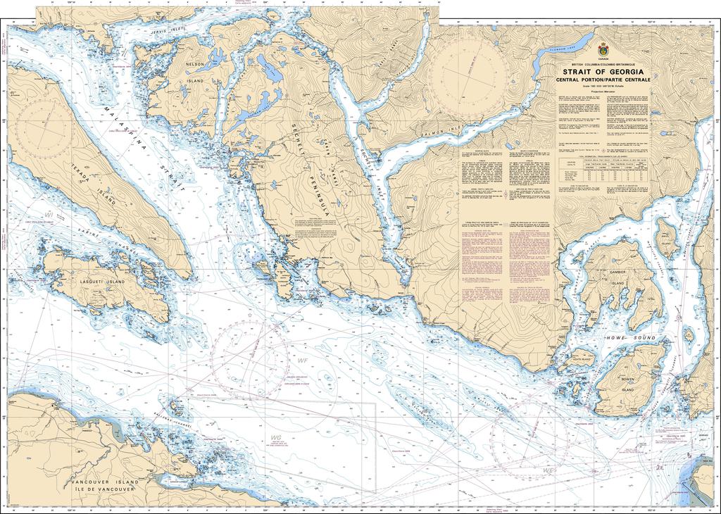 Canadian Nautical Chart #3512 - Strait of Georgia (Central Portion)