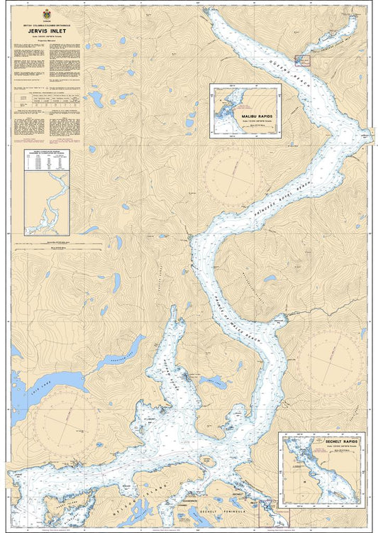 Canadian Nautical Chart #3514 - Jervis Inlet