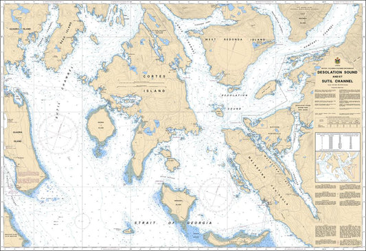Canadian Nautical Chart #3538 - Desolation Sound and Sutil Channel