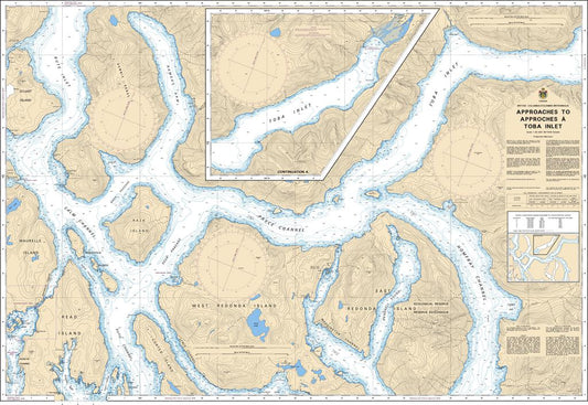 Canadian Nautical Chart #3541 - Approaches to Toba Inlet