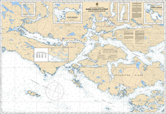 Canadian Nautical Chart #3547 - Queen Charlotte Strait (Eastern Portion)
