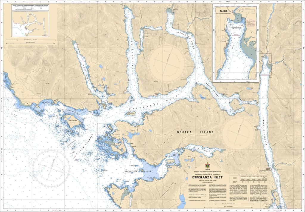 Canadian Nautical Chart #3676 - Esperanza Inlet