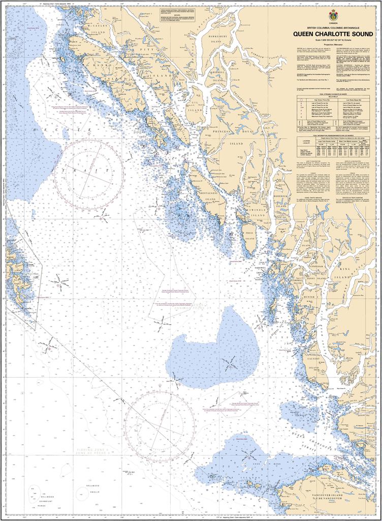 Canadian Nautical Chart #3744 - Queen Charlotte Sound