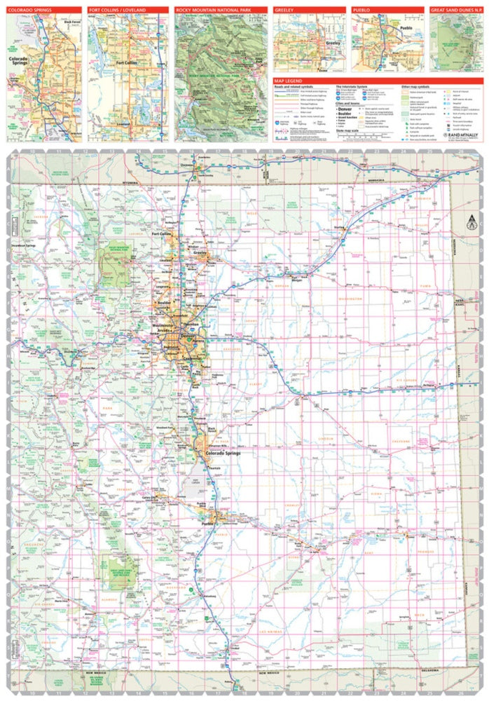 Colorado State Highway Folded Map by Rand McNally (Easy to Read) - East Map