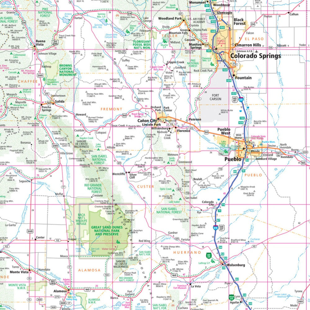 Colorado State Highway Folded Map by Rand McNally (Easy to Read) - Map Detail