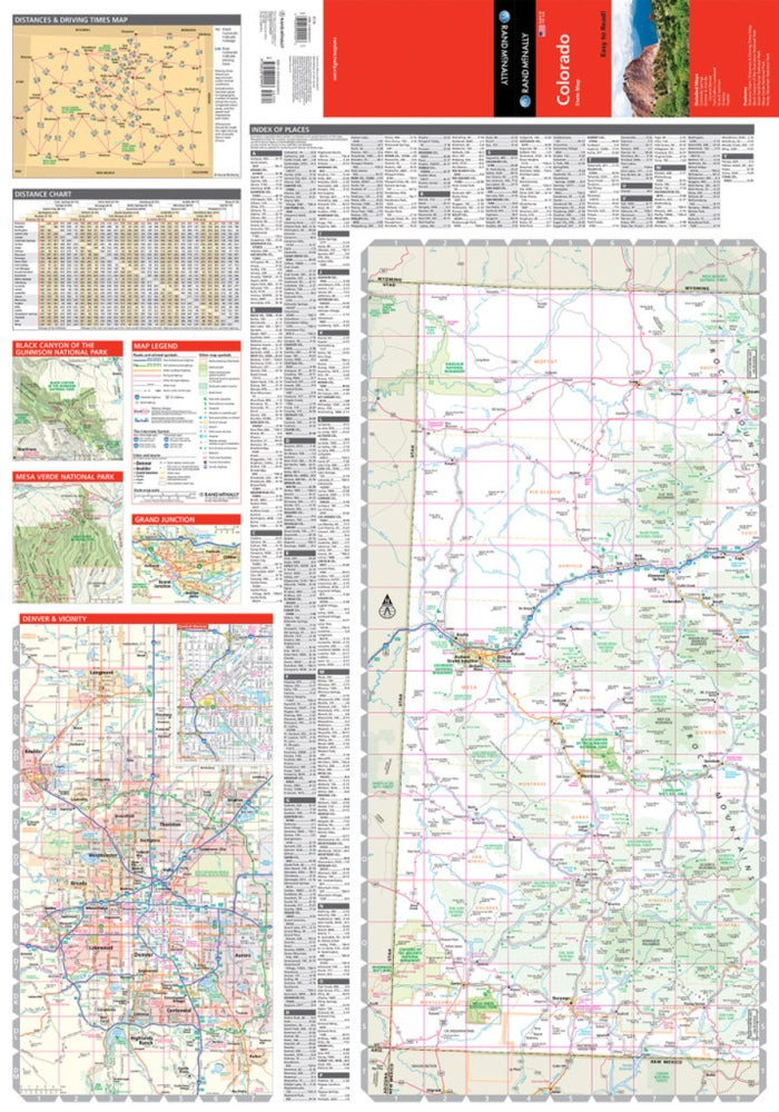 Colorado State Highway Folded Map by Rand McNally (Easy to Read) - West Map