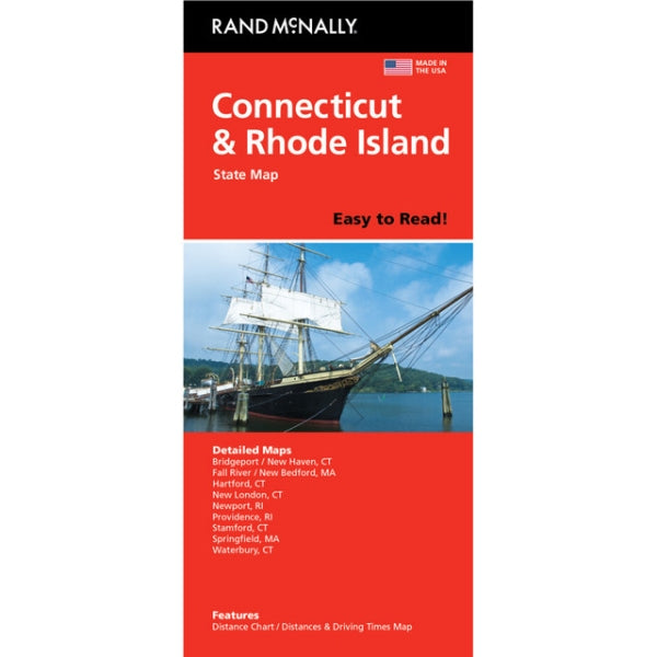 Connecticut & Rhode Island State Highway Folded Map by Rand McNally (Easy to Read) - Cover