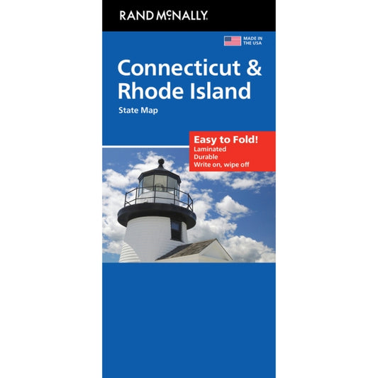 Connecticut & Rhode Island State Highway Laminated Map by Rand McNally (Easy to Fold) - Cover