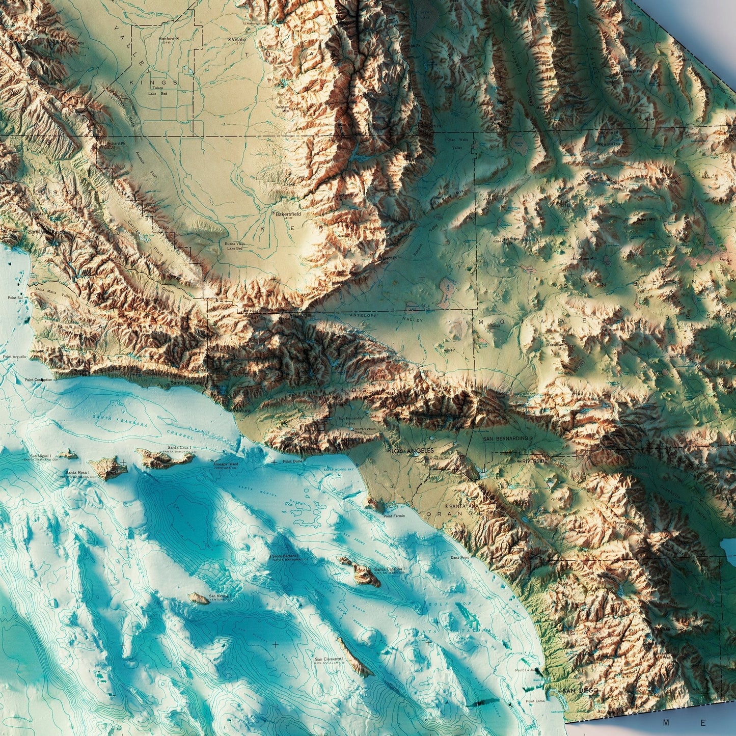 California 1971 Relief Map