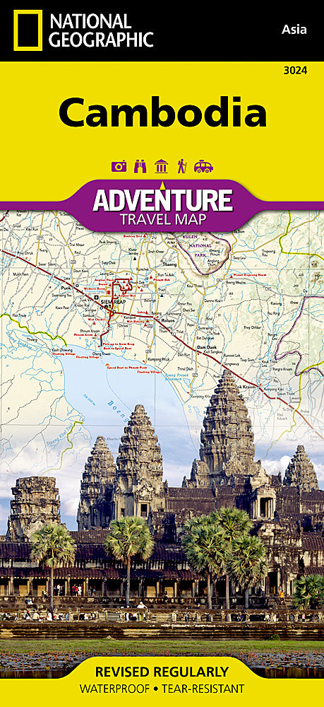 Cambodia Adventure Travel Map by National Geographic - Cover