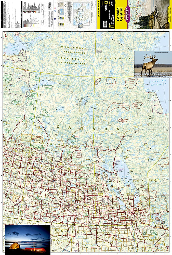 Canada Central Adventure Travel Map by National Geographic - Map Detail