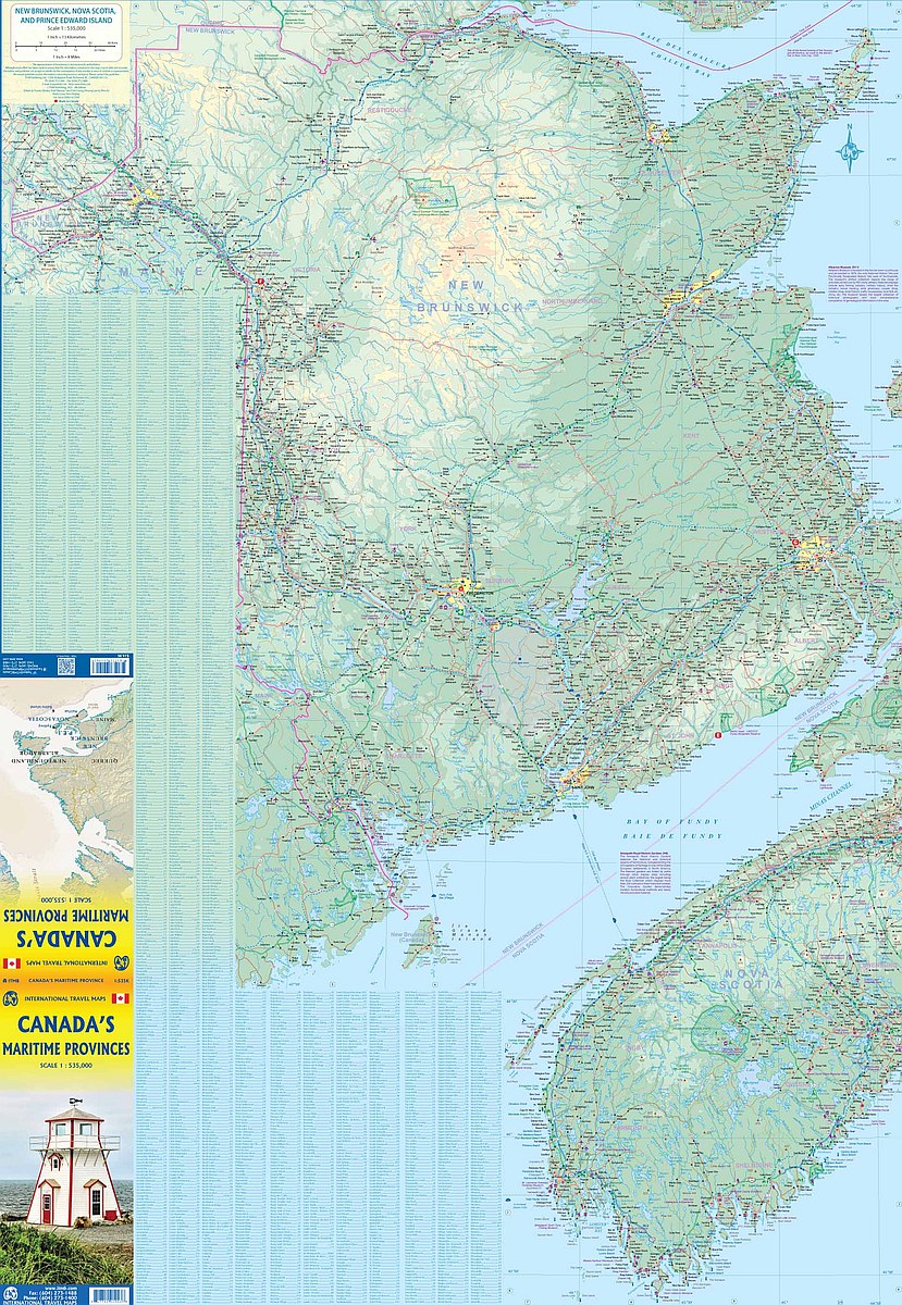 Canada's Maritime Provinces Travel & Reference Map by ITMB - West Map