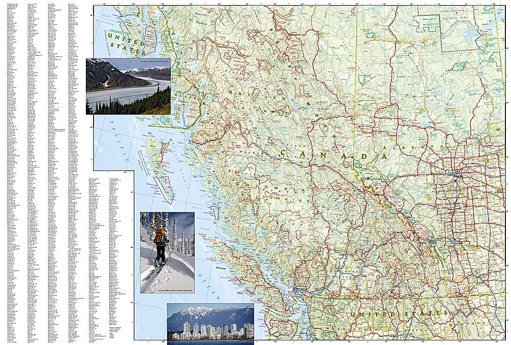 Canada West Adventure Travel Map by National Geographic - Map Detail