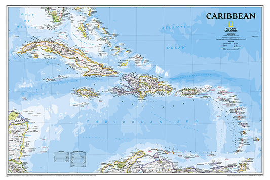 Caribbean Wall Map by National Geographic