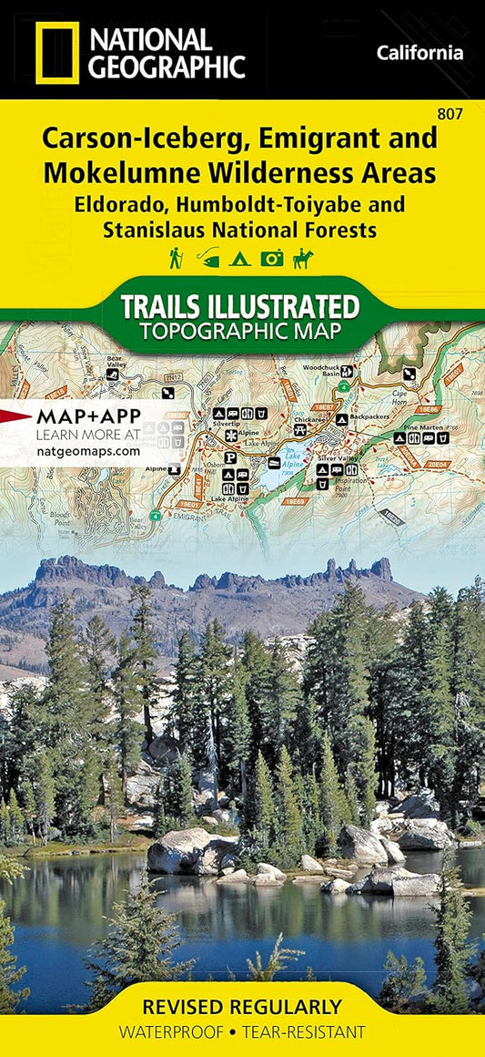 Carson-Iceberg, Emigrant and Mokelumne Wilderness Areas Trails Illustrated Topo Map #807 - Cover