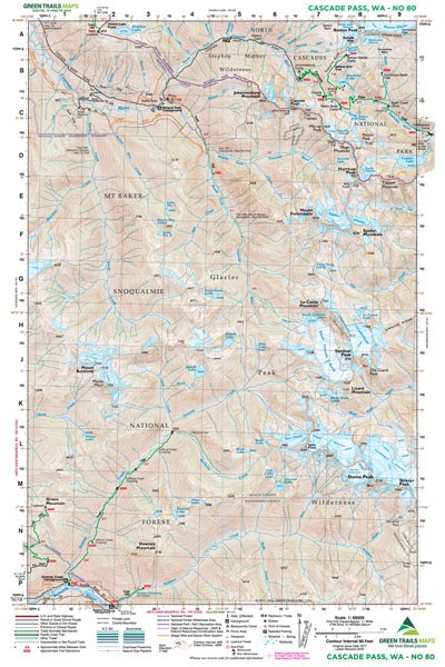 Cascade Pass, WA - Green Trails Map #080