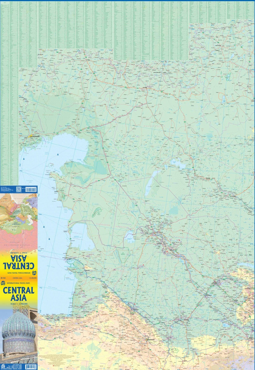 Central Asia Travel & Reference Map by ITMB - Map Detail
