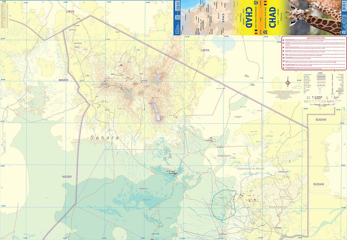 Chad Travel & Reference Map by ITMB - Northern Map