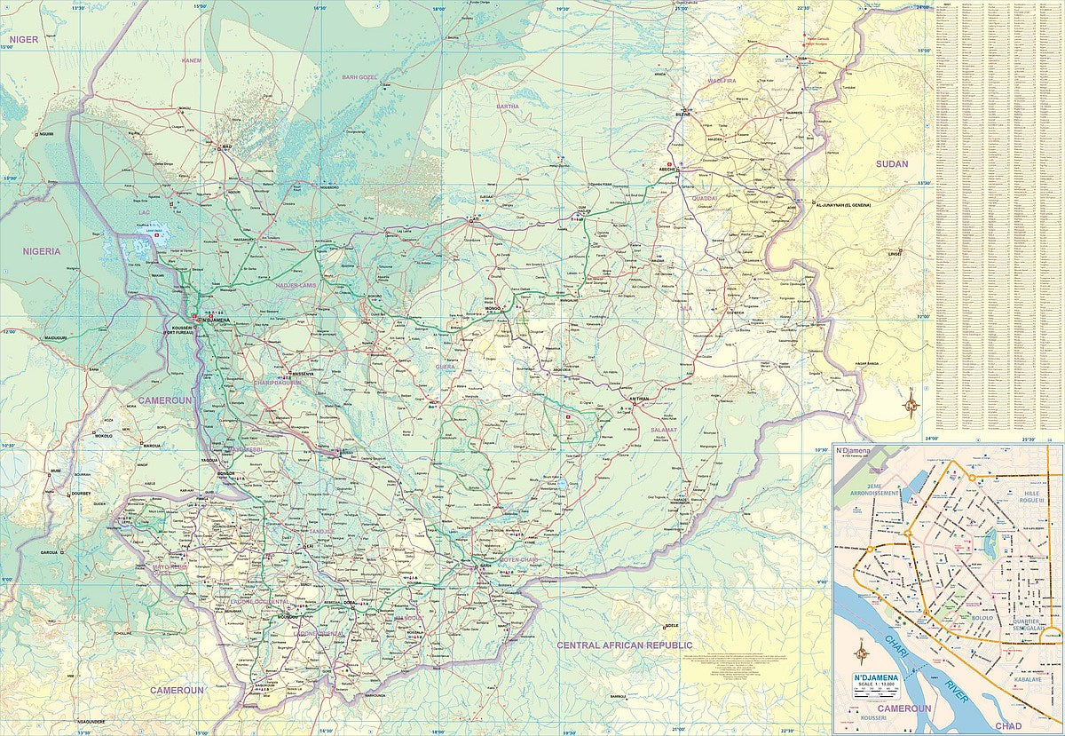 Chad Travel & Reference Map by ITMB - Southern Map