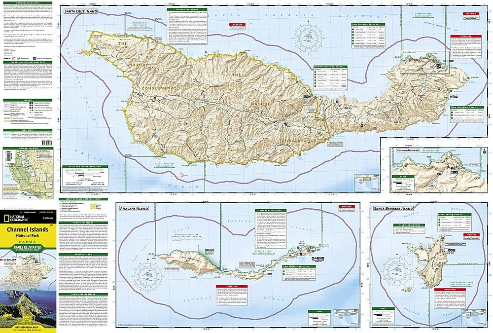 Channel Islands National Park Trails Illustrated Topographic Map #252 - Front Map