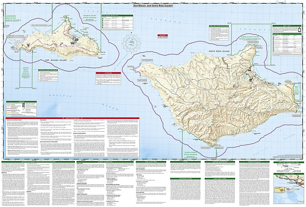 Channel Islands National Park Trails Illustrated Topographic Map #252 - Backside Map