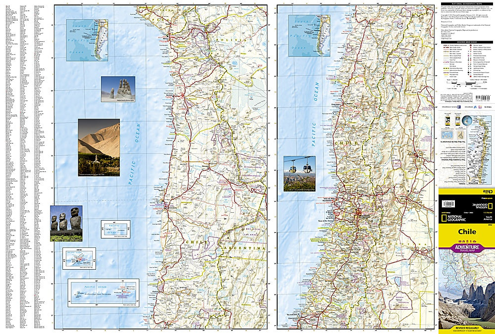 Chile Adventure Travel Map by National Geographic - Map Detail