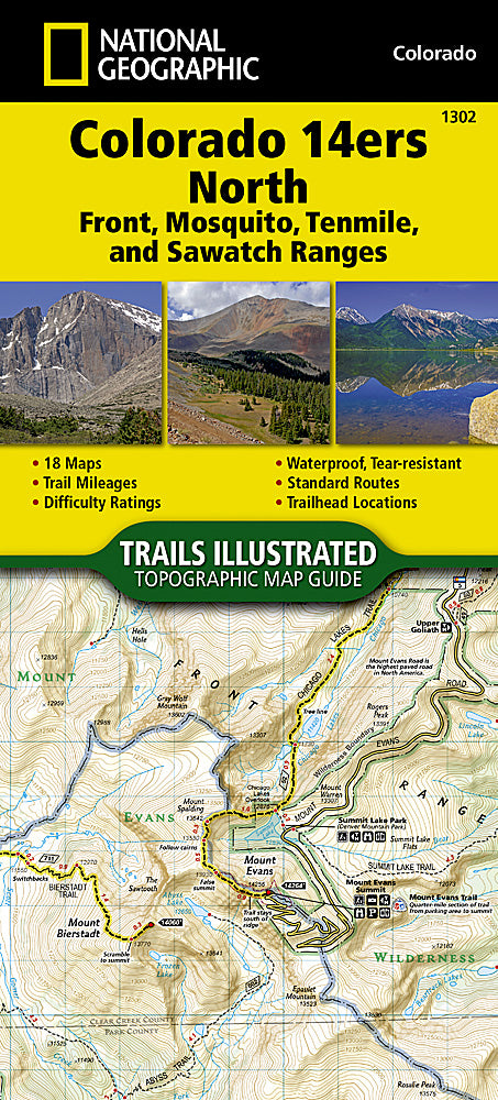 Colorado 14ers North Trails Illustrated Topographic Map Booklet #1302 - Cover
