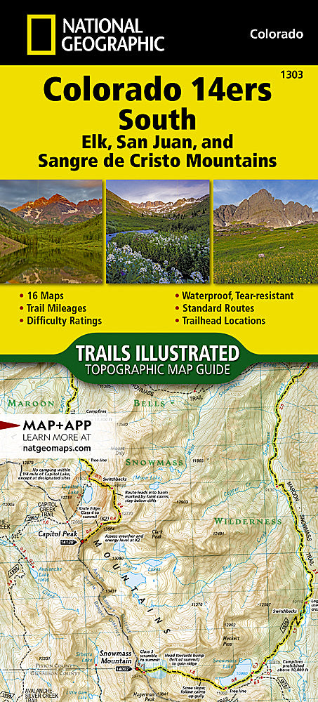 Colorado 14ers South Trails Illustrated Topographic Map Booklet #1303 - Cover