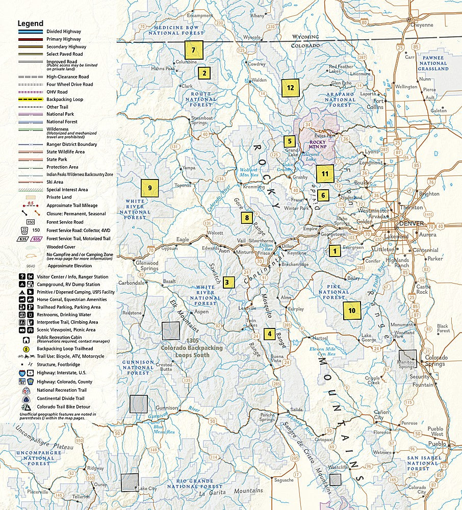 Colorado Backpacking Loops North Trails Illustrated Topographic Map Booklet #1304 - Coverage Map