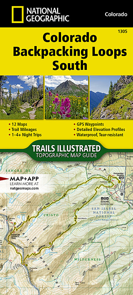 Colorado Backpacking Loops South Trails Illustrated Topographic Map Booklet #1305 - Cover