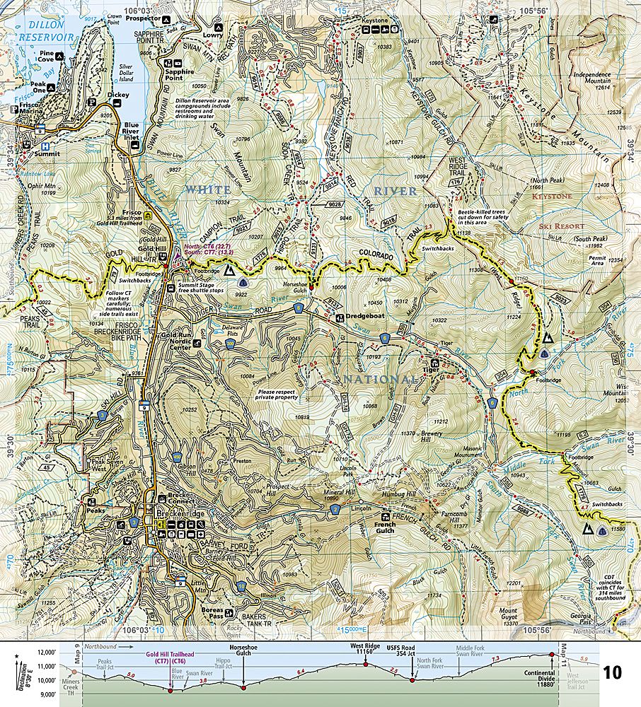 Colorado Trail North Trails Illustrated Topographic Map Guide #1202 - Map Detail