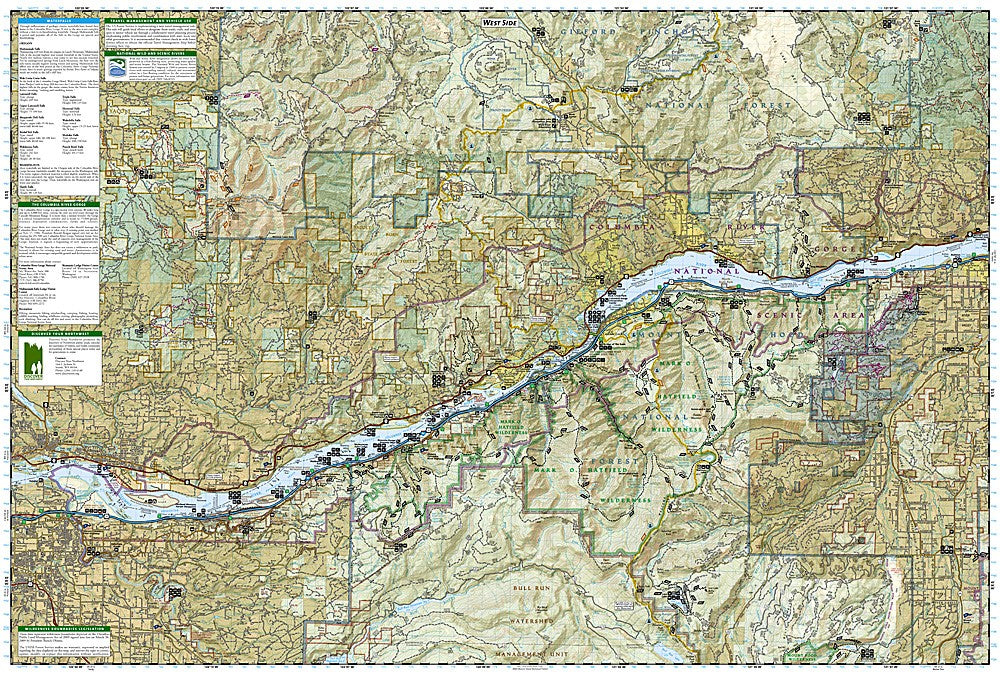 Columbia River Gorge Trails Illustrated Topographic Map #821 - West Map